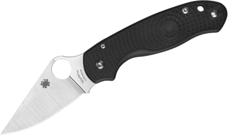 Spyderco Para 3 Lightweight cuchillo de bolsillo negro 7,4 cm con hoja Leaf Shape, empuñadura FRN