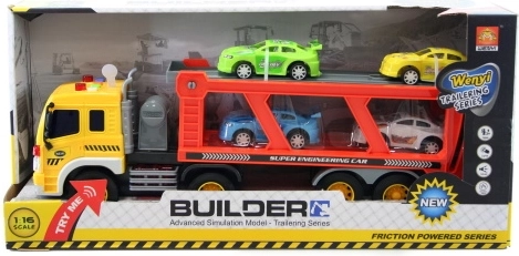 Camión transportador de coches a pilas 1:16