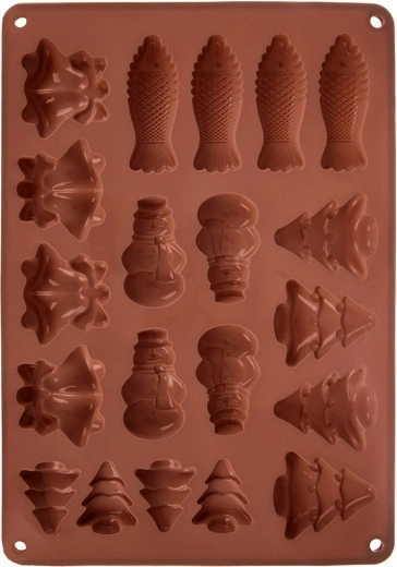 Molde de silicona para galletas y bombones, marrón 34 × 24,5 × 1 cm