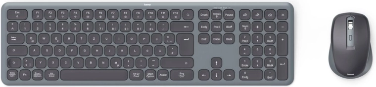 Teclado y ratón inalámbricos Hama en negro y gris