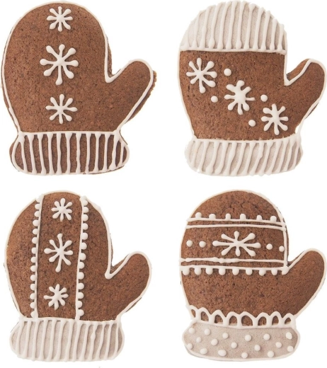 Motivo navideño de guante