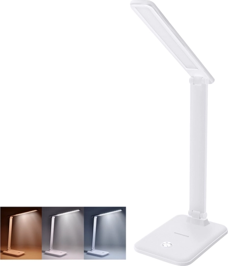 Solight lámpara de escritorio LED 10 W con control táctil y cambio de temperatura de la luz, blanca