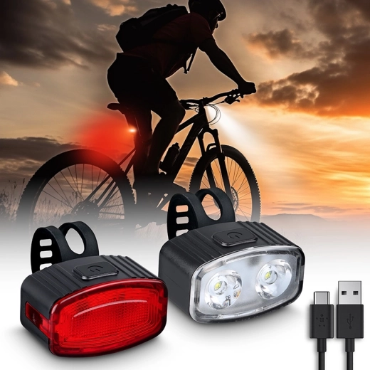 Solight set de luces de bicicleta recargables 160 lm (delantera + trasera)