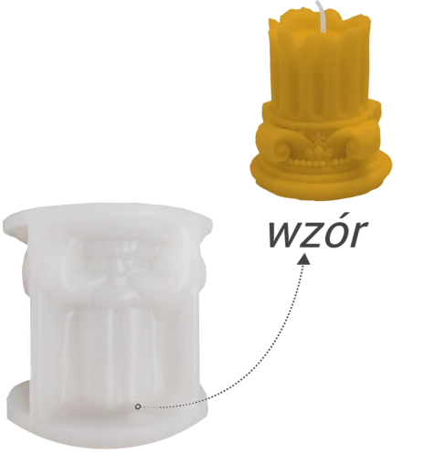 Molde de silicona para velas con motivo de columna