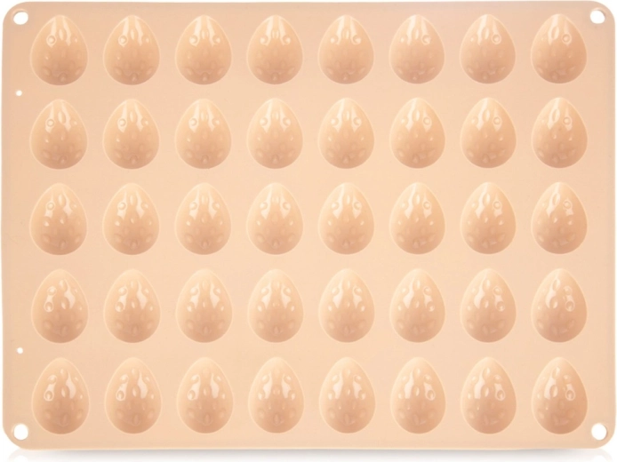 Molde de silicona para galletas y pralinés con forma de huevo, beige 33,5 × 26 × 1,5 cm