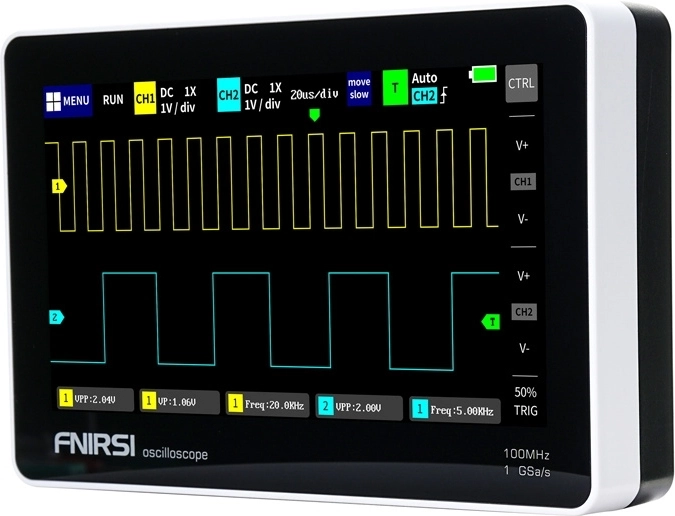 Fnirsi 1013D osciloscopio digital portátil 7" 100 MHz, 1 GSa/s