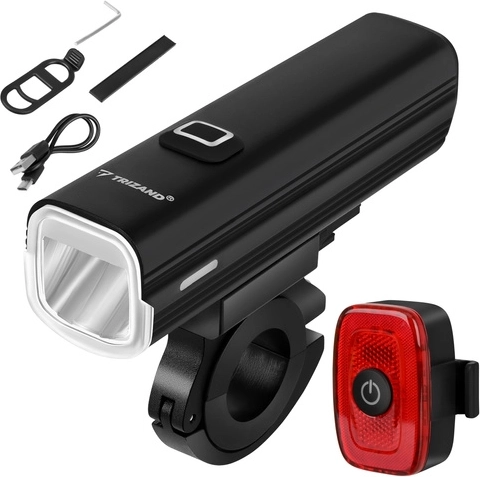 Luz LED para bicicleta Trizand 1000 lm – set delantero y trasero
