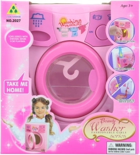 Lavadora infantil de agua a pilas, rosa