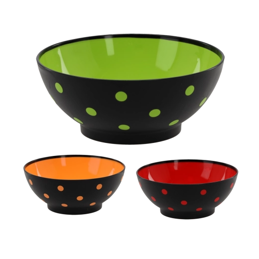 Bol Spotty de 1,5 l de plástico resistente con lunares de colores