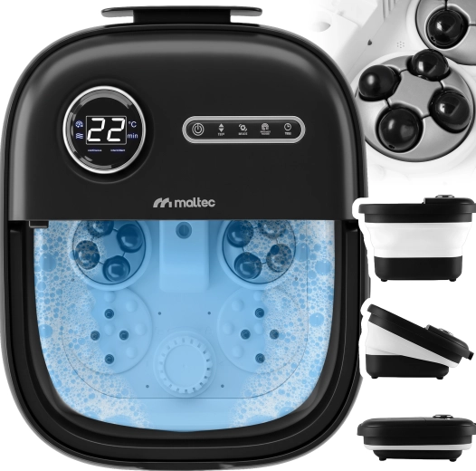 Masajeador de pies plegable con hidromasaje PRO Hydro 500, negro