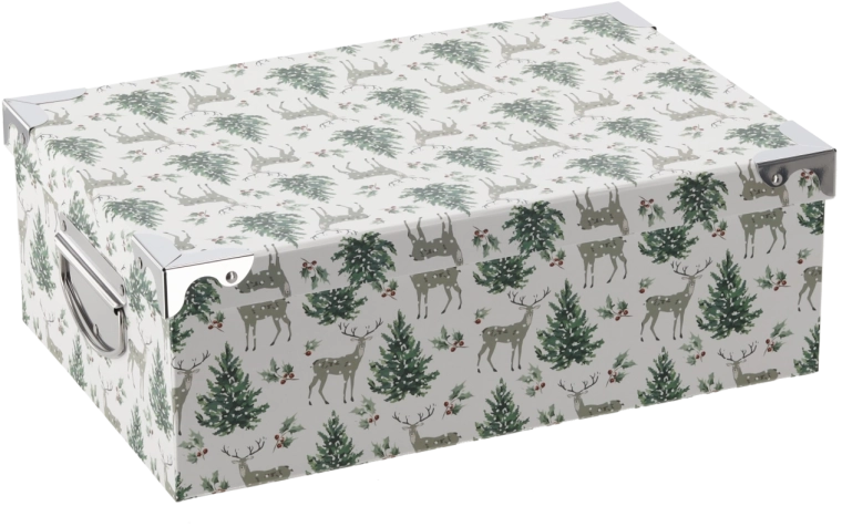 Caja de regalo navideña con herrajes 28 × 19,5 × 10,8 cm