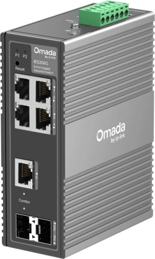 Conmutador industrial OMADA IES206G, switch gigabit de 6 puertos easy managed