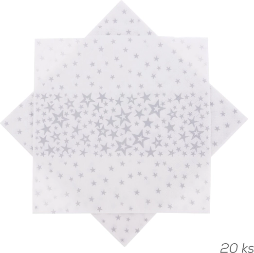 Servilletas de papel con estrellas plateadas 33 × 33 cm 20 uds