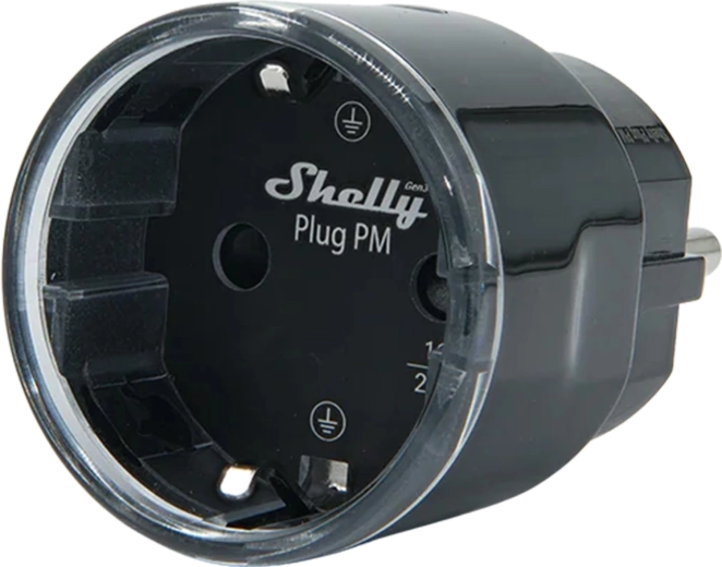 Shelly Plug PM Gen3 Matter enchufe inteligente con medición del consumo, negro