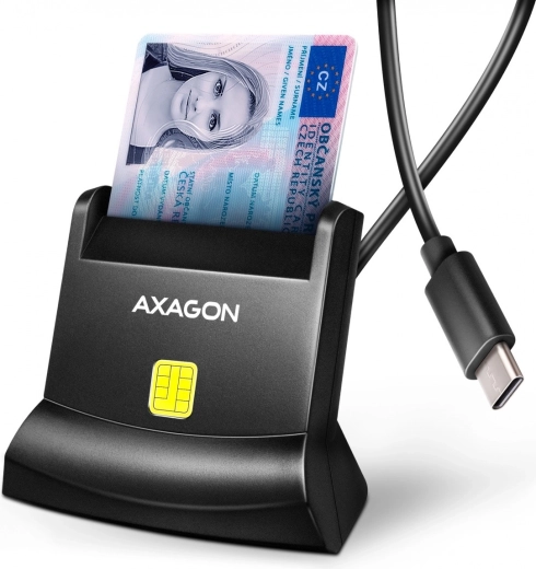 Lector USB-C de tarjetas inteligentes y tarjetas ID Axagon StandReader