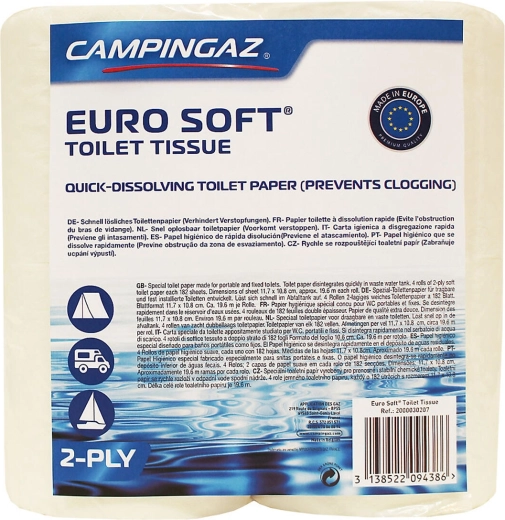 Papel higiénico EURO SOFT para WC químicos, 4 rollos