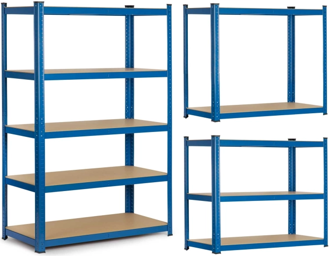 Estantería metálica Humberg 150 × 75 × 30 cm, 5 baldas, azul
