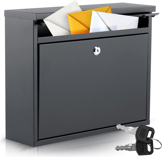 Buzón postal negro Humberg de acero galvanizado