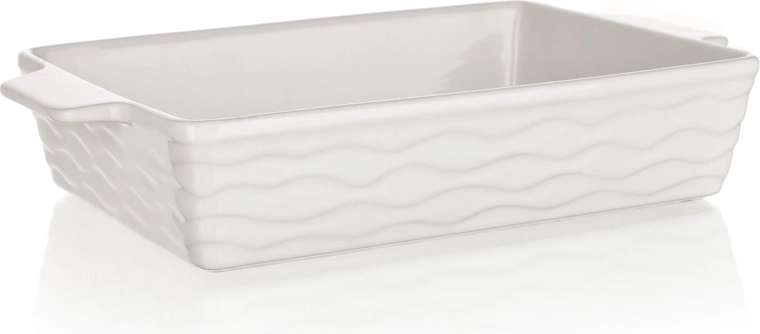 Fuente de horno cerámica rectangular 33 × 21 cm CULINARIA blanca