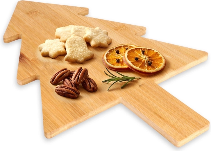 Tabla de madera para cortar y servir con forma de árbol de Navidad 44,5 × 30 cm