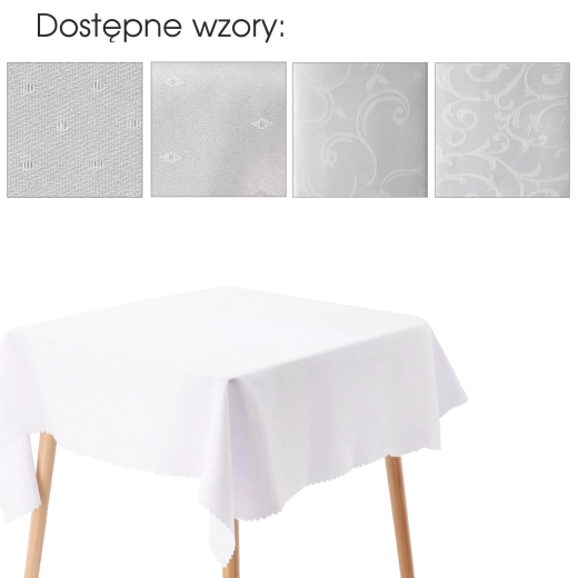 Mantel blanco repelente al agua 130 × 160 cm de poliéster