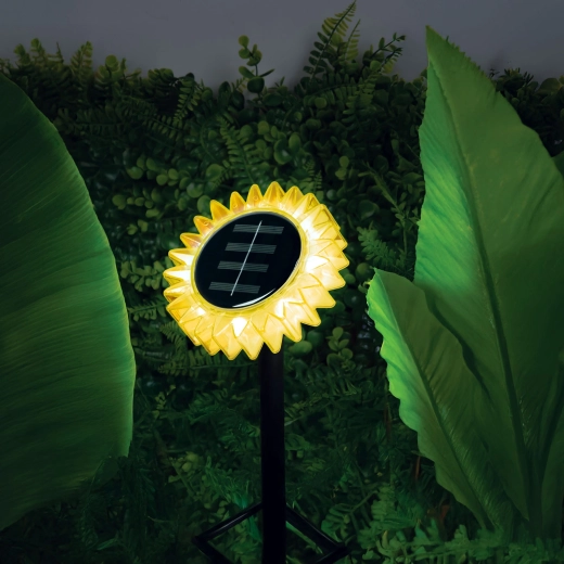 Luz blanca cálida con forma de girasol