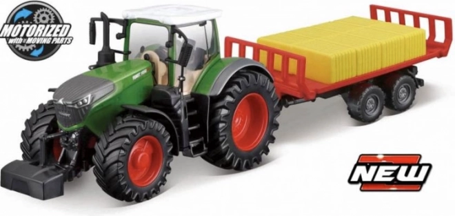Tractor agrícola de inercia con remolque y heno Fendt 1050 Vario 10 cm – Bburago