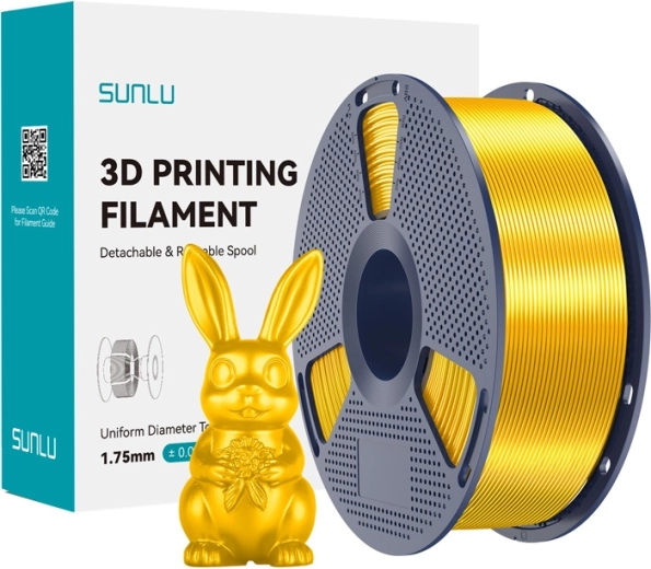 Filamento Sunlu PLA+ silk dorado