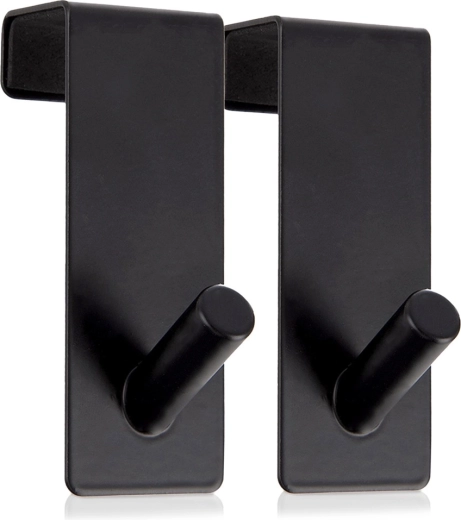 Ganchos metálicos para puerta RADKA, negros, 2 uds.