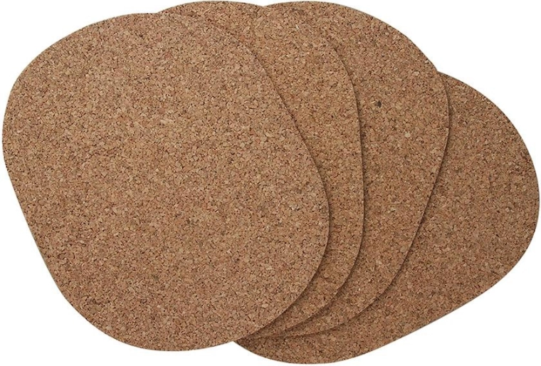 Juego de manteles individuales de corcho para mesa 22 × 30 cm (4 uds.)