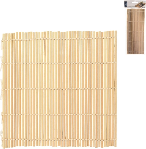 Esterilla de bambú para enrollar sushi 24 × 24 cm