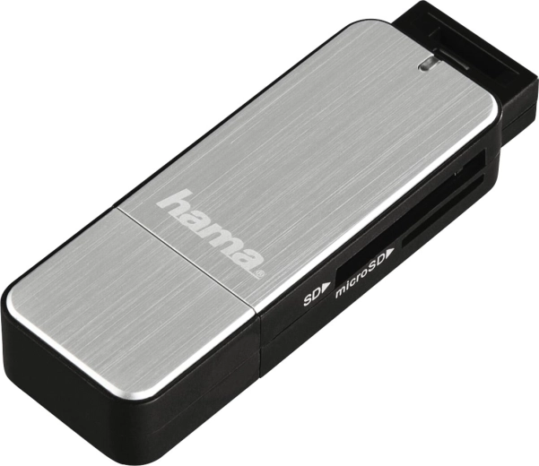 Lector de tarjetas USB 3.0 SD/microSD – plateado