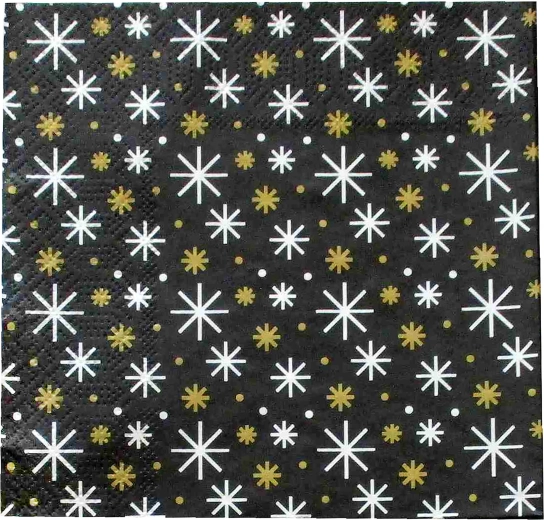 Servilletas navideñas con copos de nieve 33 × 33 cm, 3 capas - 1 pieza