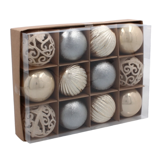 Paleta armoniosa champán–gris–blanco