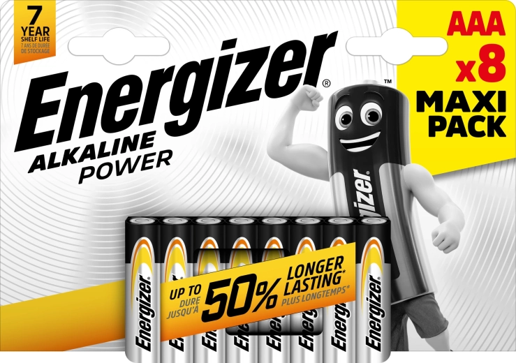 Pilas alcalinas Energizer Alkaline Power AAA/LR03 - 8 unidades
