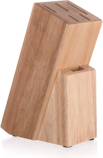Soporte de madera para 5 cuchillos y tijeras BRILLANTE 22 × 17 × 9 cm