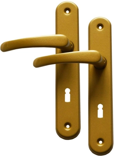 Herraje de puerta MICHAELA, manilla con bombín 72 mm, dorado