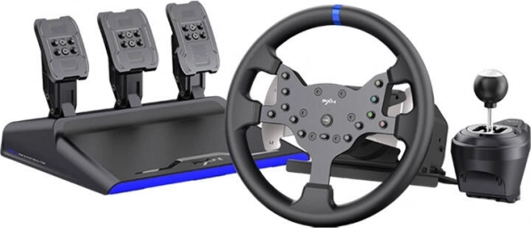 Volante de juego PXN V99 con 3 pedales y palanca de cambios (PC, PS3, PS4, Xbox One, Switch)