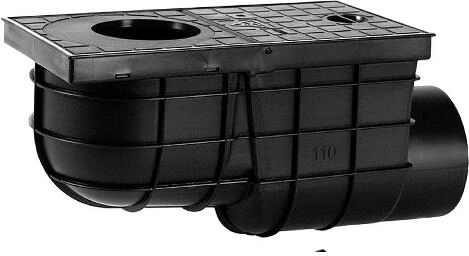 Colector lateral de aguas pluviales del tejado DN 110 de plástico negro