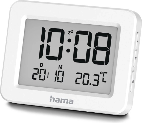 Despertador electrónico Kos con pantalla digital, calendario y termómetro