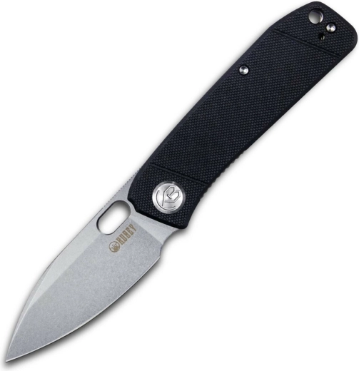 navaja de bolsillo Kubey Hyde 7,5 cm, arenada, negra, G10