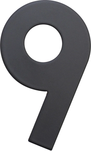 Número de casa 9, 75 mm, acero inoxidable, negro mate