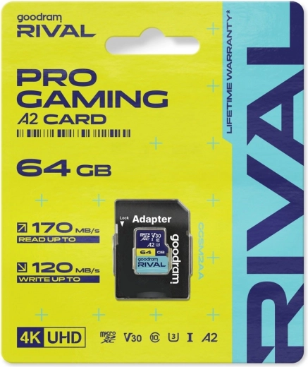 Goodram rival tarjeta microSD 64 GB uhs-i v30 u3 a2