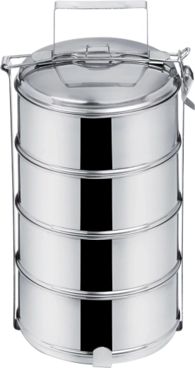 Fiambrera de acero inoxidable 4x1 l, de cuatro niveles