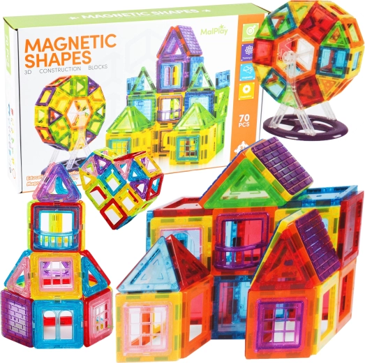 Juego de construcción 3D magnético – 70 piezas
