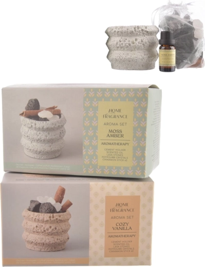 Set de regalo de piedras de cemento con aceites perfumados 9 × 7 cm (2 variantes)