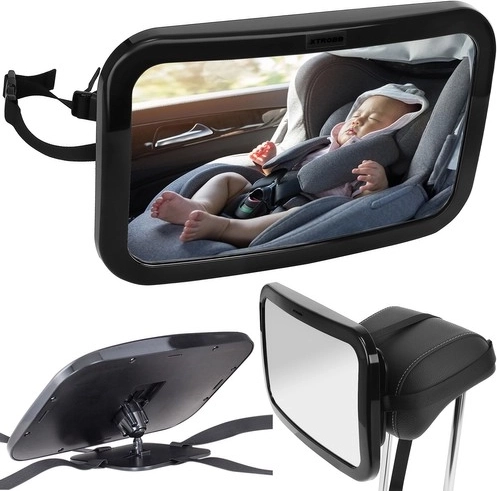 Espejo retrovisor para coche para vigilar al bebé en el reposacabezas
