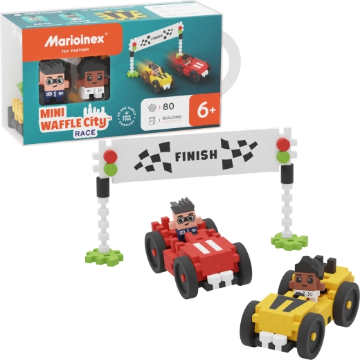 Set de construcción Marioinex Mini Waffle City carrera 80 piezas