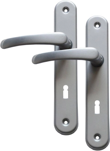 Herraje para puerta MICHAELA manilla + pomo fijo, distancia 72 mm, plateado