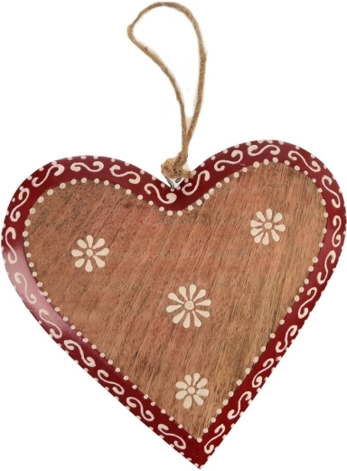Corazón colgante FOLK con motivo de mango